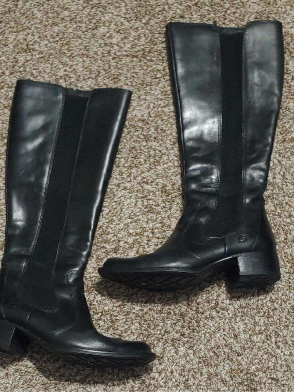 Black knee high riding boots